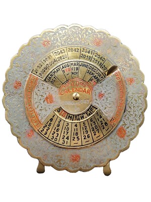 brass-40-year-2004-2043-beautiful-perpetual-calendar-hand-painted-vintage-ebay