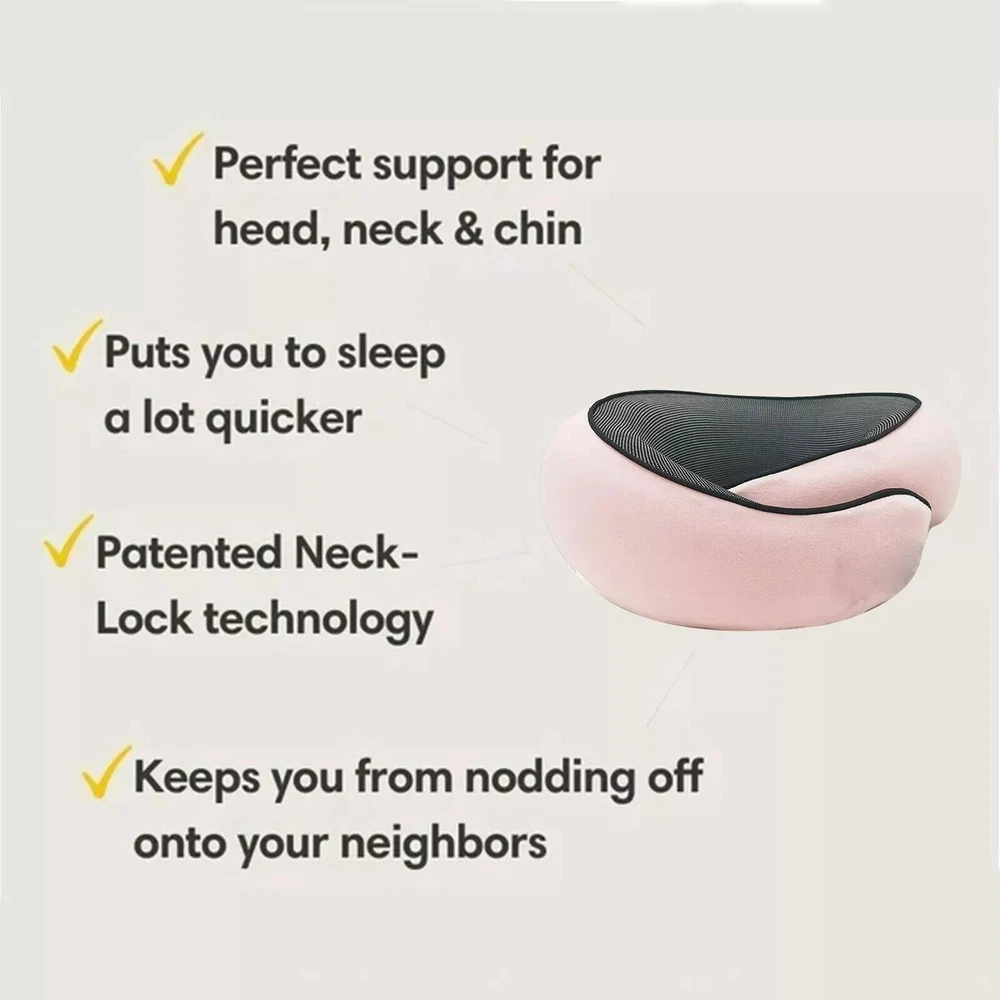 Memory Foam Travel Neck Pillow with 40oz Rose Car Tumbler Essentials  