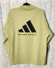 Adidas Basketball Mens Mock Neck Sweater Size Small Gold Oversized Sports NBA
