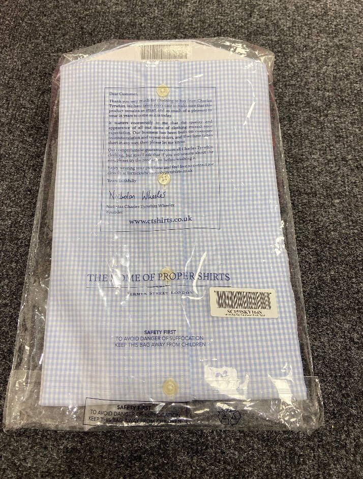 CHARLES TYRWHITT Mens Shirt UK Size 16in Blue Checked CG H74 eBay