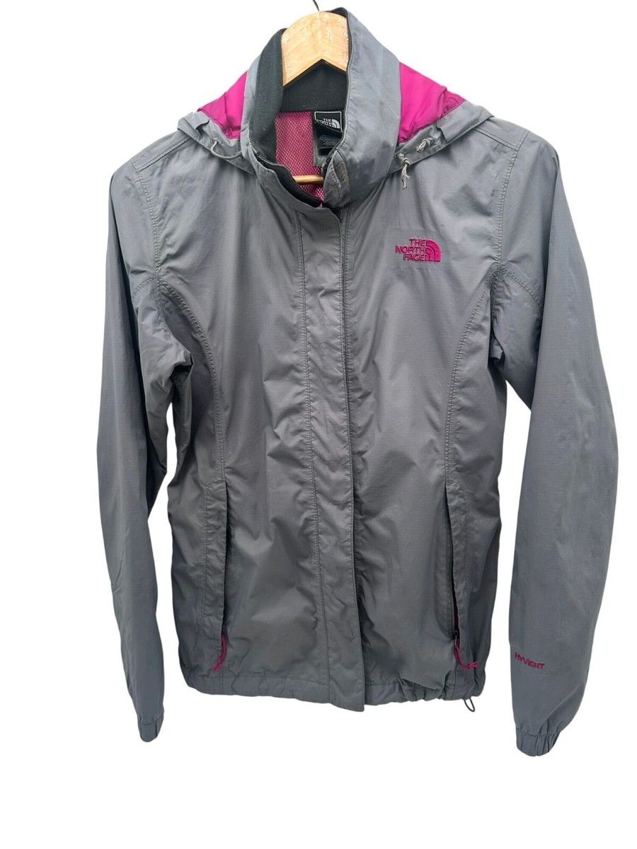 The North Face Womens HyVent Gray Pink Hooded Jacket
