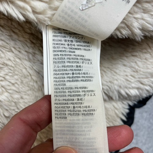 Abercrombie & Fitch Gray Puffer Jacket Womens Large Sherpa Lined Coat Crop - Picture 11 of 12