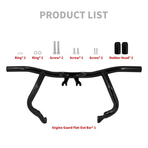 Black Flat-out Front Highway Engine Guard Crash Bar For Harley Touring 2014-2024 - Bild 2 von 18