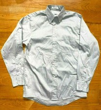 VAN HEUSEN: Men's Gray Dress Button Shirt, Size M 15 1/2, 34/34 