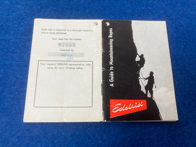 EDELRID  CLIMBING MOUNTAINEERING ROPE SPECIFICATIONS ROPE  27358  GUIDE  1970 ER