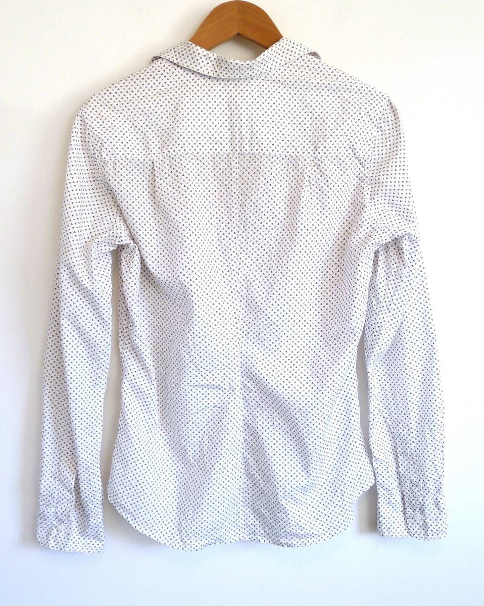 FRANK & EILEEN Barry Tailored Crinkle Poplin Floral Button