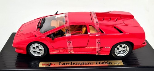 Maisto 1/18 - Lamborghini Diablo 1990 Red Diecast Scale Model Car - Picture 3 of 8