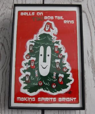 Eric October Tiki Bob Making Sprits Bright Framed Print Bob Tiki Christmas Tree
