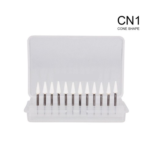 Dental White Stone Porcelain Resin Handpiece Polishing Burs FG Cone/Flame/Round - Picture 4 of 25