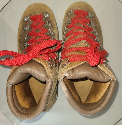 Stellina Made in Italy Hiking Boots Vibram Sole Brown Leather Alpine Mens US 8 VTG ALPINA BRAND Mountaineering Hiking Boots sz 8 M Leather  main image 4