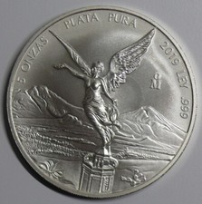 2019 Mexico 5 oz Plata Pura Libertad / Goddess of Victory Color, 5 oz Silver 42.38 per troy oz