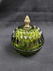 Vintage Indiana Glass Mount Mt. Vernon Round Candy Dish w/ Cover Acorn Finial