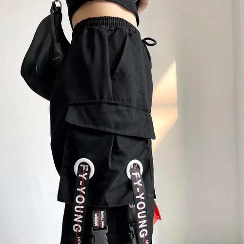 Women Cargo Pants Harem Pants Fashion Punk Pockets Jogger Trousers - Picture 13 of 29