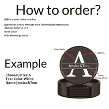 Customized leather coaster set, round coaster, beverage coaster