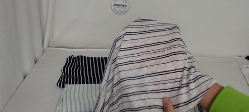 100% Linen Jersey Knit Fabric By Yard White Light Blue Stripe Yarn Dye 10/2/24 - Video 1 of 1