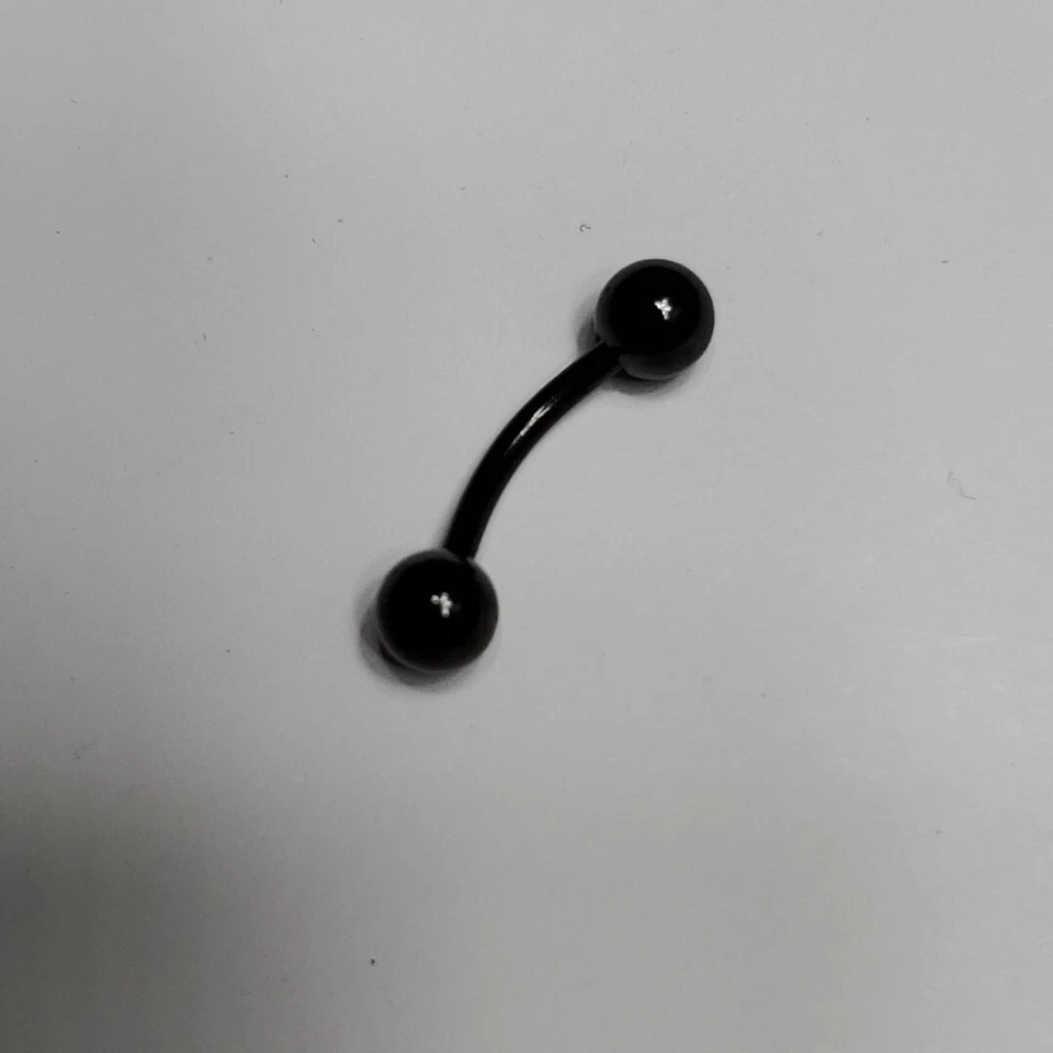 Barbell curvo preto 4mm bolas 18g 16g 14g 6mm 8mm 10mm 12mm - EUA envio rápido - Imagem 3 de 4