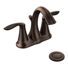 MOEN Eva 6410ORB Two-Handle High Arc Bathroom Faucet in Oil Rubbed Bronze