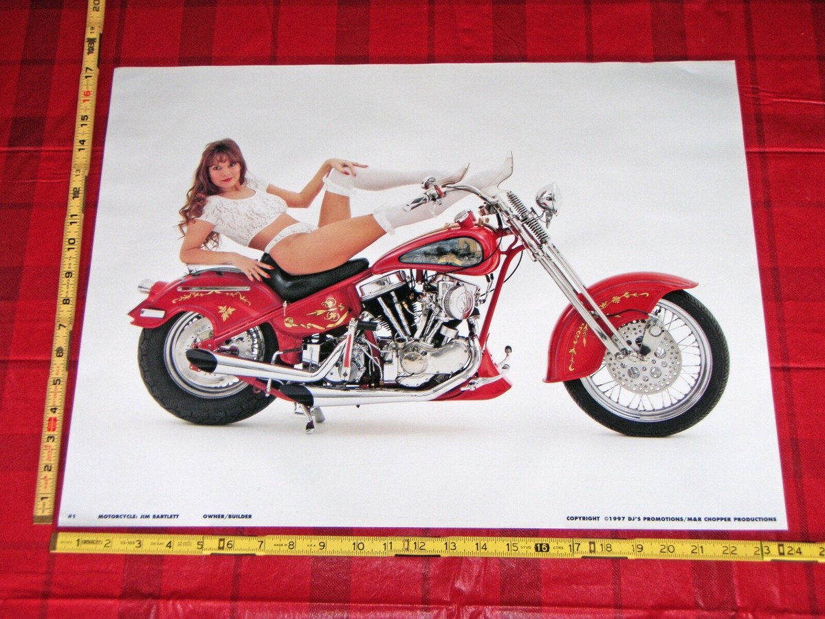 Harley Davidson Sexy Photo Vintage 1997 Chopper Cheesecake Pinup