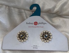 lindsay Phillips interchangable snaps Bettina Beaded Round Cream, Gray One Size