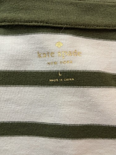 Kate Spade Women’s Large Havana Dress Ivory Olive Green Striped Career Classic - Picture 4 of 8