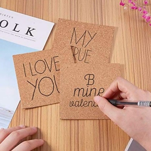 Wood Cork Board 10pcs Sheet Self-adhesive Rectangular Durable Message Holder - Picture 19 of 20