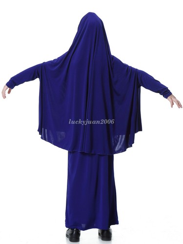 Muslim Kids Girl Long Scarf Hijab+Dress Islamic Prayer Kaftan Arab Maxi Clothing - Picture 41 of 47