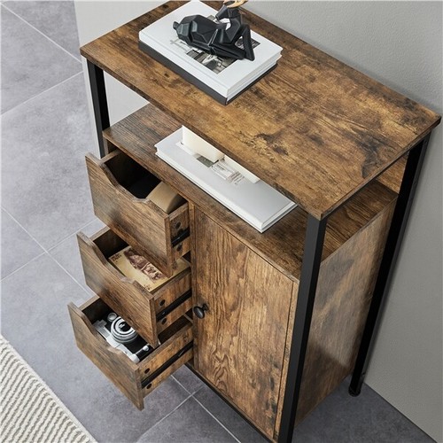 Mueble Baño de Madera Armario Baño de Suelo Armario de Almacenamiento 55x30x86cm - Imagen 16 de 22