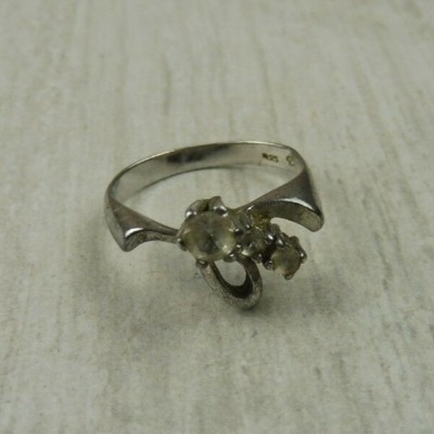 Bague Ancienne Argent 925 – Strass – Taille 56 – Bijou Vintage