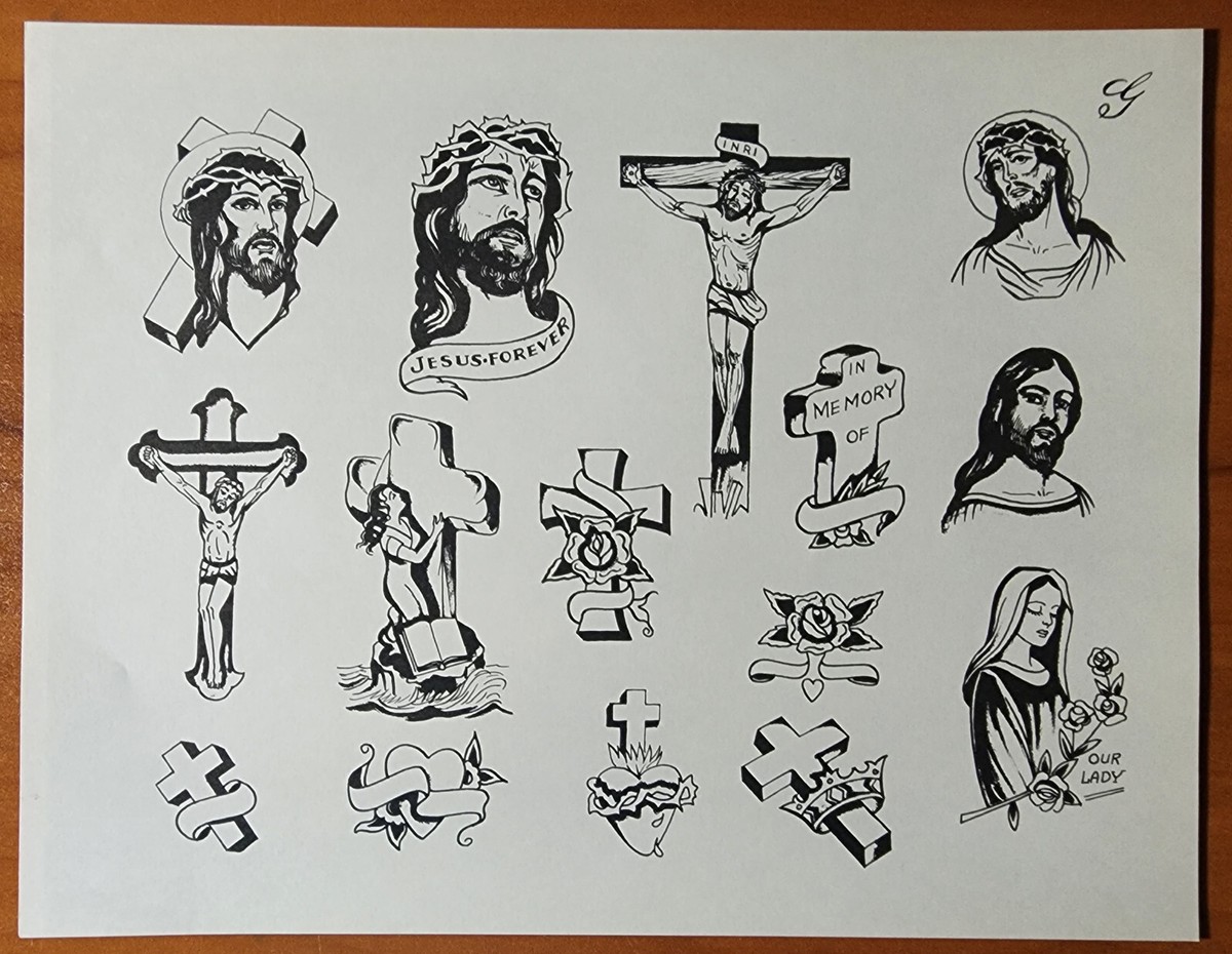 洋書 VINTAGE TATTOOS RARE Milton Zeis Traditional Vintage Tattoo Flash Sheet Davy