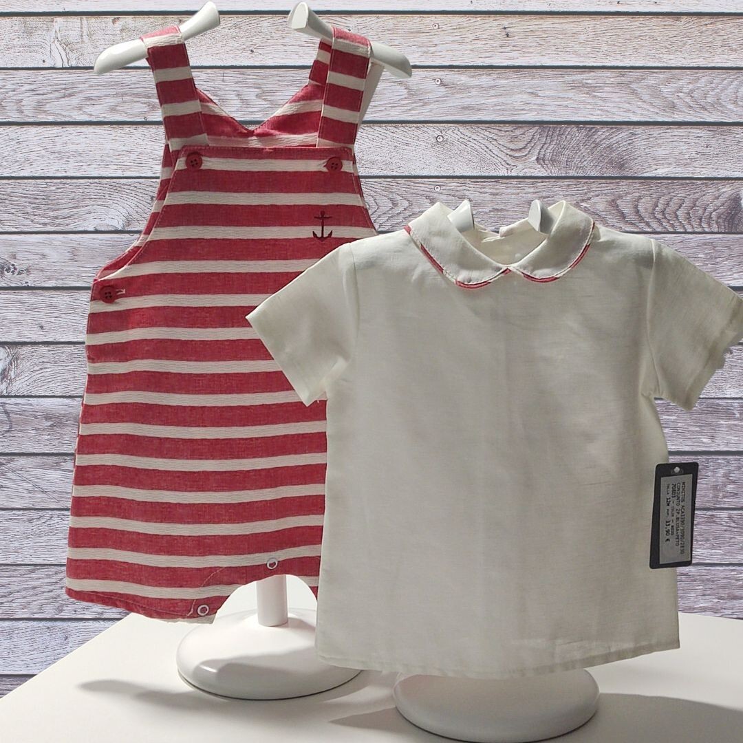 Conjunto peto bebé. Nuevo con etiqueta. Verano. Ropa para niño. Ropa para bebé.