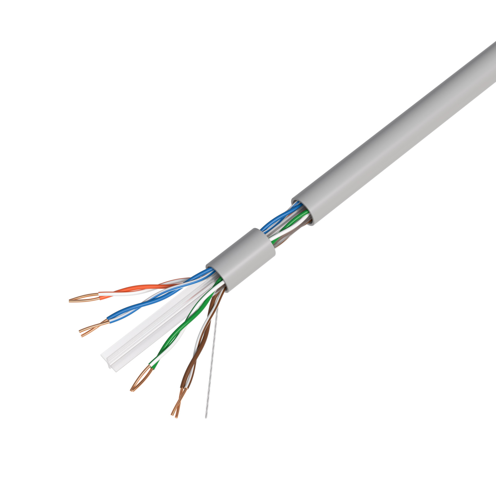 Cat6 Gray Ethernet Cable 500ft UTP 23AWG Solid CCA Pull Box