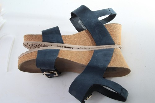 Sandalias de cuña Mephisto LISSANDRA zapatos de cuero para mujer azul marino talla 42 EE. UU. 12 - Imagen 12 de 18