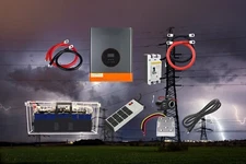 Home Battery Backup Kit 3kW (9kW Peak) Inverter, Battery, Cables And More!