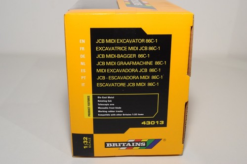 B4 1:32 BRITAINS 43013 JCB MIDI 86C-1 EXCAVATOR EXCAVATOR CRANE MIB 8 - Picture 6 of 11