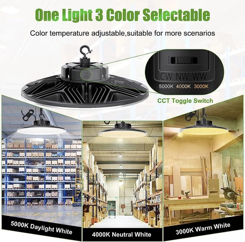 150W/200W/240W Adjustable 3K 4K 5K LED High Bay Shop Light Barn Garage GYM Lamp - Picture 3 of 10