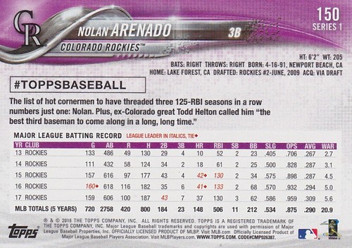 2018 Topps Series 1 - Base Set - Cards 1-350 - U Pick Complete Your Set - Mint - Picture 167 of 385