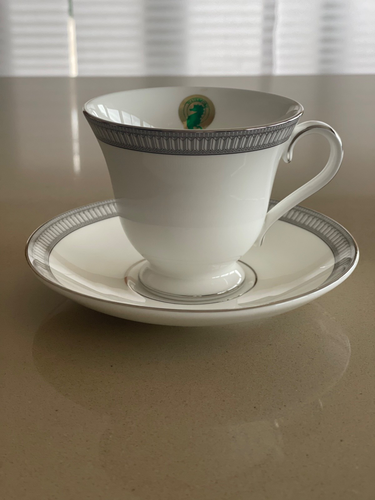 Brand New Set of Dozen Waterford Carina Platinum Teacups and Saucers - Picture 2 of 7
