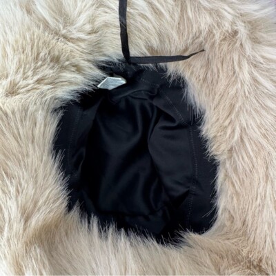 Fur bucket hat furry fuzzy beige blonde Russian style touque  display picture 2