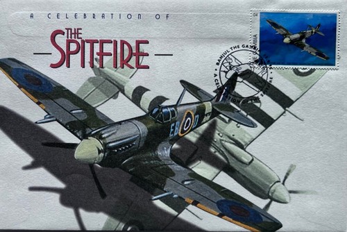 Gambia FDC 1996- A celebration of the spitfire. Spitfire mk XII - FREE POSTAGE