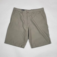 O'Neill Mens Gray Check Chino Lightweight Skate Golf Casual Outdoors Shorts 36