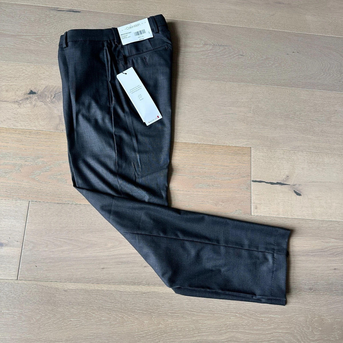 Calvin Klein Grey Men s Slim Fit Solid Dress Pants Trousers 30 x