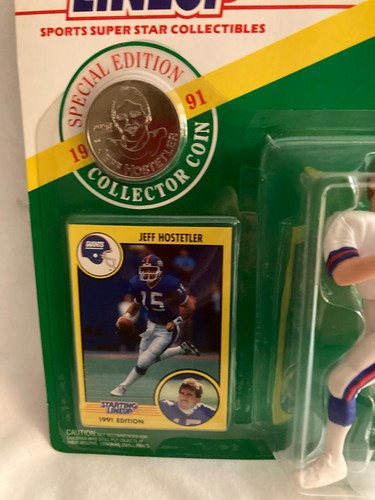Alineación inicial NUEVO 1991 Jeff Hostetler NY Giants incluye moneda, figura y tarjeta - Imagen 3 de 4