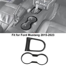 Carbon Fiber Cup Holder Insert Gear Shift Frame Trim Cover For Ford Mustang 15