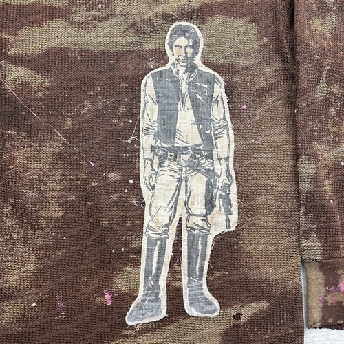 Vintage Thermal Shirt Adult Small Brown Bleach Dye Military Man Han Solo Grunge - Picture 8 of 10