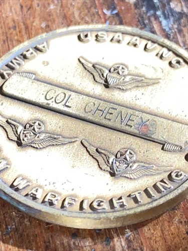 VINTAGE USAAVNC Army Aviation Warfighting Center Challenge Coin 1983 Col Cheney - Picture 5 of 6