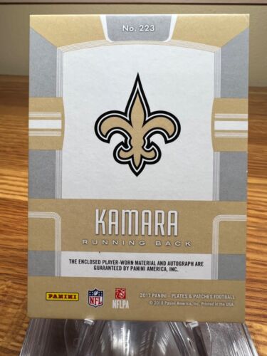 2017 Targhe e Toppe Alvin Kamara Rookie Patch Autografo Rosso/10 RY - Foto 2 di 2