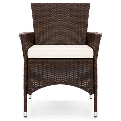 2 Pcs Set Brown Outdoor Wicker Patio Garden Cushioned Dining Chairs Details About 2 Pcs Set Brown Outdoor Wicker Patio Garden Cushioned Dining Chairs Furniture