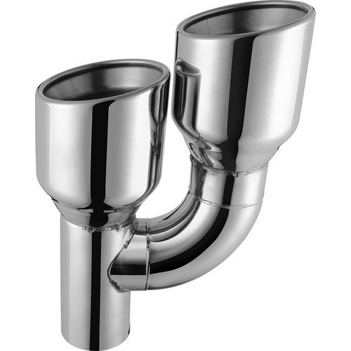 For Pontiac Grand Prix 00-2008 Offset 2.5" In Quad 4" Out Dual Wall Exhaust Tips - Picture 9 of 19
