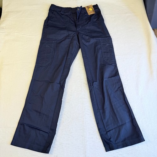 New Carhartt Ripstop Cargo Men's Scrub Pant XS Bootcut Navy Blue C54108