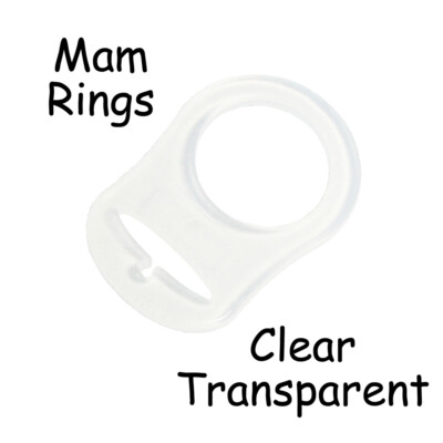 10 Clear Silicone Nuk Button MAM Ring Dummy / Pacifier Holder Clip Adapter